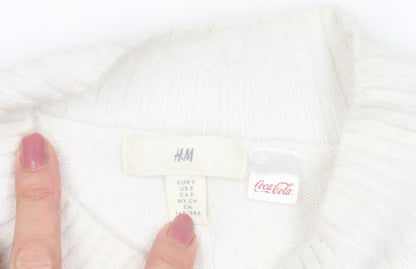 H&M Unisex Coca-Cola Graphic White Pullover S