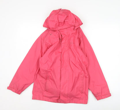 Higear Girls Pink Rain Coat 9-10 Years Hooded Zip Jacket