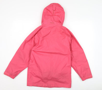 Higear Girls Pink Rain Coat 9-10 Years Hooded Zip Jacket