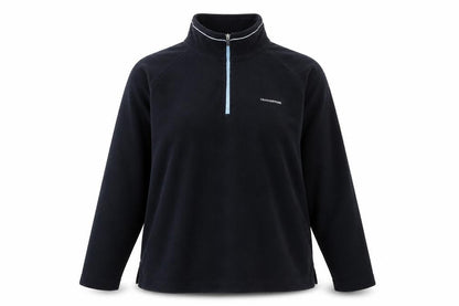 Front view of Craghoppers Black unisex high neck fleece pullover uk 18