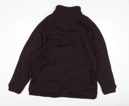 Mens UK Size L Maine New England Purple 1/2 Zip Sweatshirt