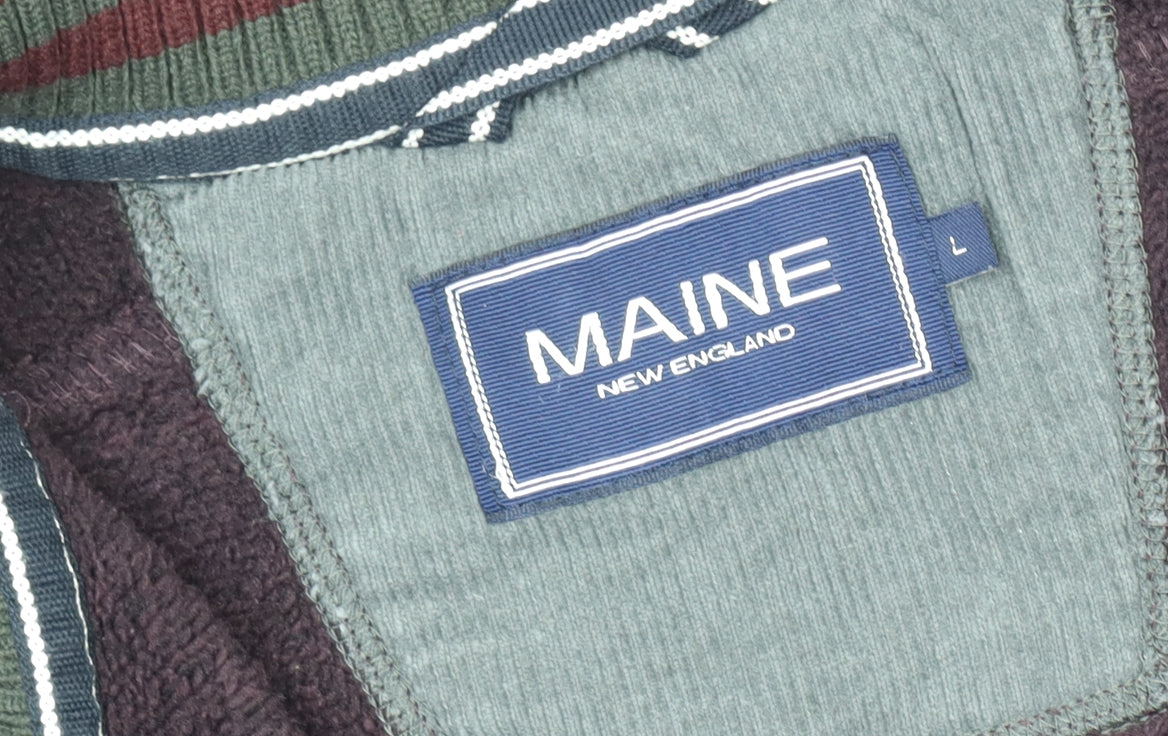 Mens UK Size L Maine New England Purple 1/2 Zip Sweatshirt