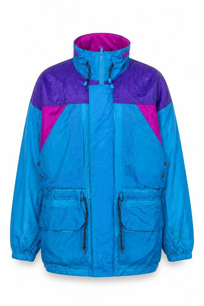 Front view of Pacino unisex blue purple windbreaker jacket s