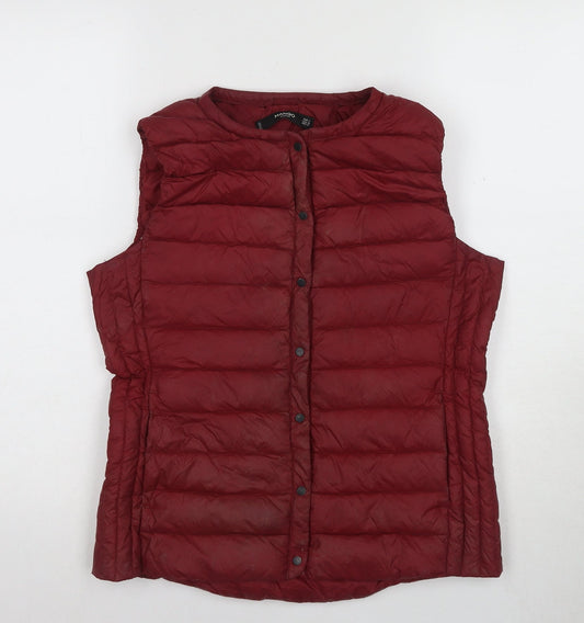 Mango Women's Red Puffer Waistcoat Size 8