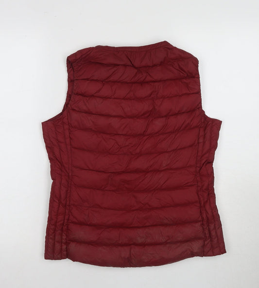 Mango Women's Red Puffer Waistcoat Size 8