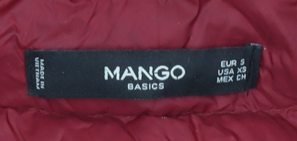 Womens UK Size 8 Mango Red Puffer Jacket