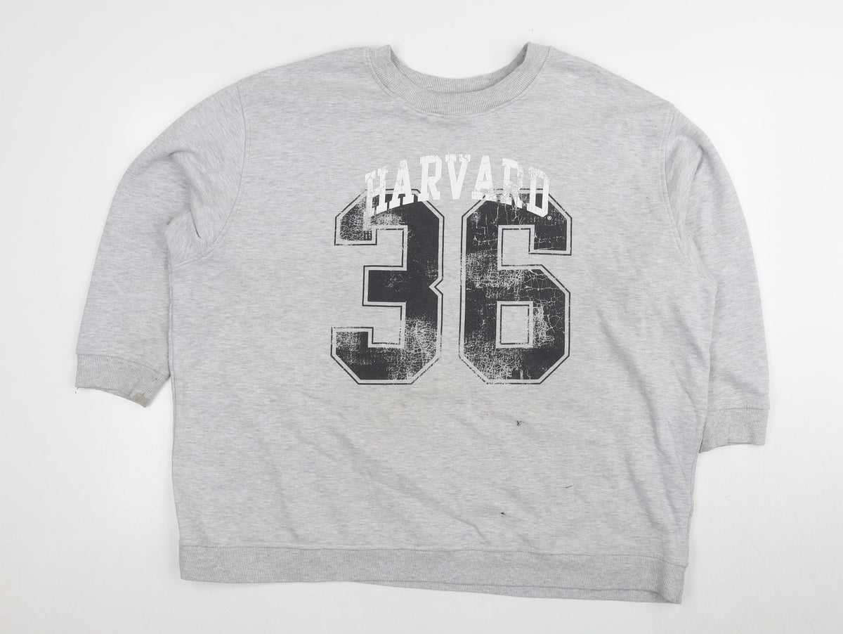 Additional front view of Harvard Grey unisex sweatshirt, size 22, casual pullover