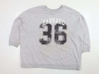 Additional front view of Harvard Grey unisex sweatshirt, size 22, casual pullover