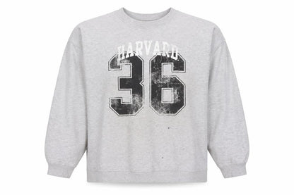 Front view of Harvard Grey unisex sweatshirt, size 22, casual pullover