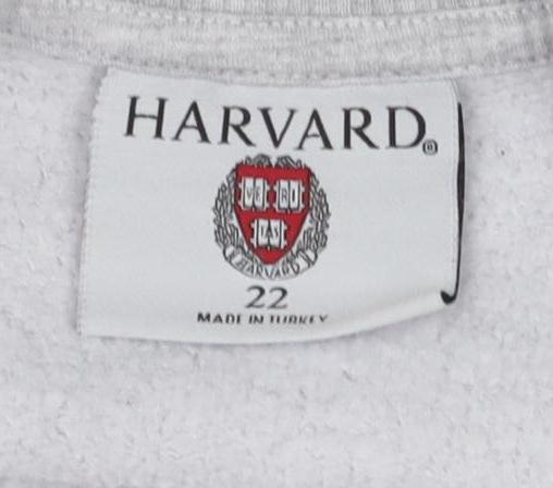 Close-up detail of Harvard Grey unisex sweatshirt, size 22, casual pullover