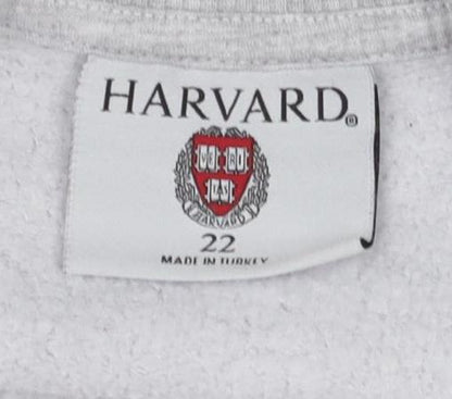 Close-up detail of Harvard Grey unisex sweatshirt, size 22, casual pullover