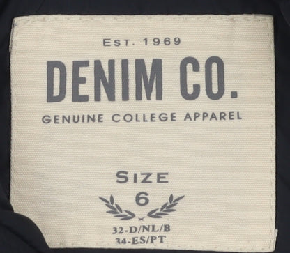 Denim Co. Women's Black Quilted Waistcoat Size 10