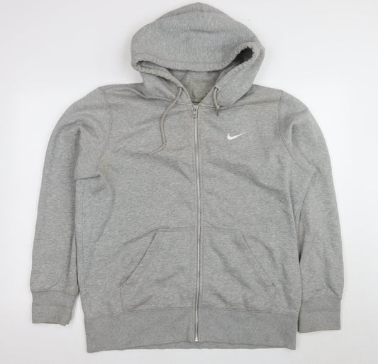 Mens UK Size 7XL Nike Grey Full Zip Hoodie