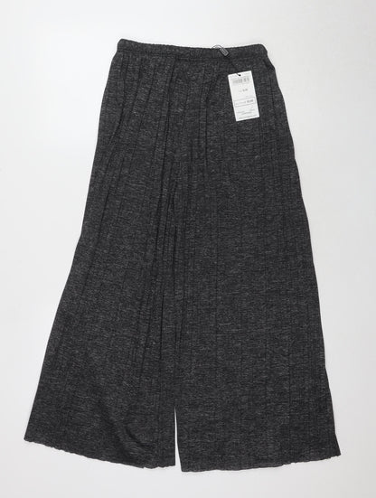 Just Elegance Grey Wide-Leg Trousers S/M Women's Relaxed