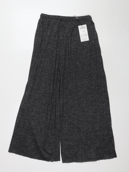 Just Elegance Grey Wide-Leg Trousers S/M Women's Relaxed