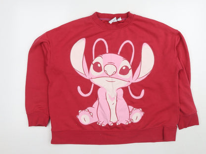 Womens UK Size L Disney Red Pullover Sweatshirt