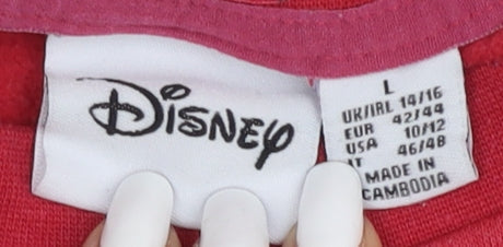 Womens UK Size L Disney Red Pullover Sweatshirt