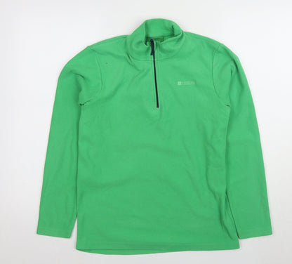 Mountain Warehouse Boys Green Fleece Sweatshirt High Neck 13Y