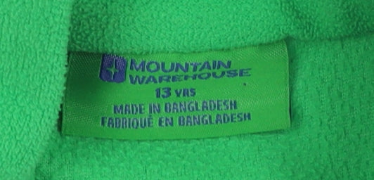 Mountain Warehouse Boys Green Fleece Sweatshirt High Neck 13Y