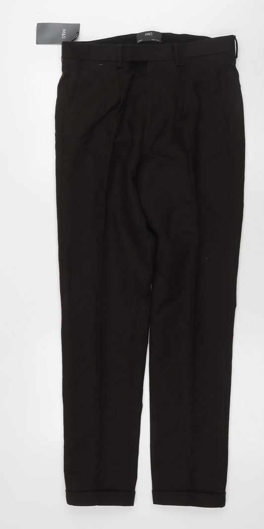 Marks and Spencer Men's Black Trousers Size M