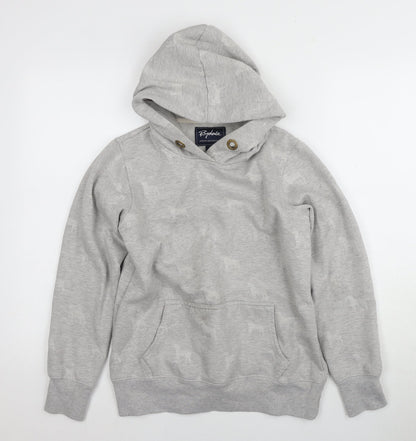 Rydale Unisex Grey Hoodie, Size 10, Animal Print