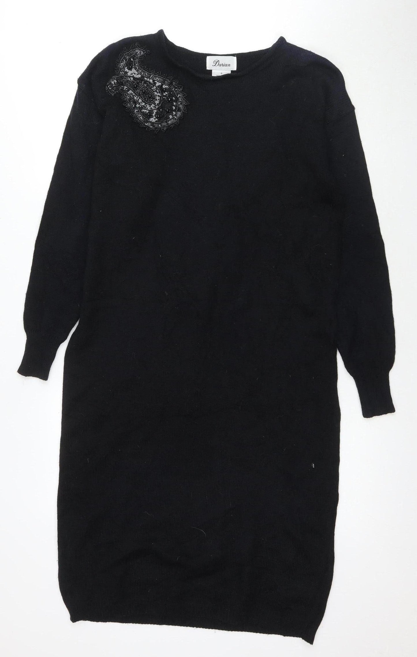 Darian Women's Black Acrylic Long Sleeve Dress