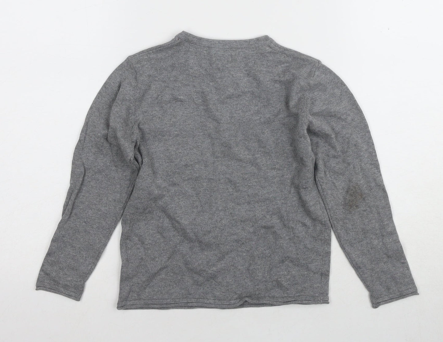 KIABI Boys Grey Henley Jumper, Size 6-7 Years