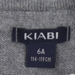 KIABI Boys Grey Henley Jumper, Size 6-7 Years