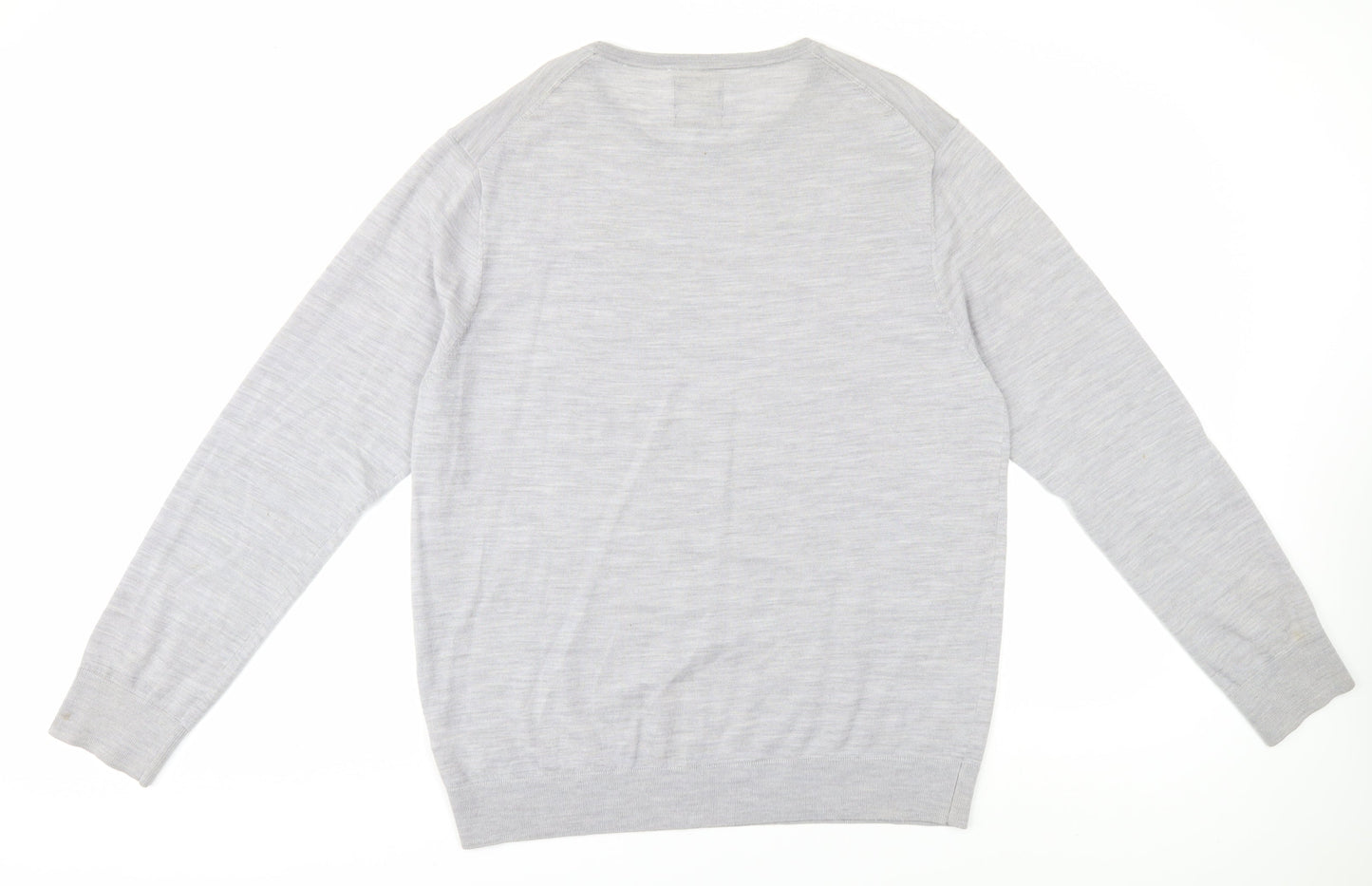 Linea Men's Grey XL Crew Neck Wool Pullover Jumper