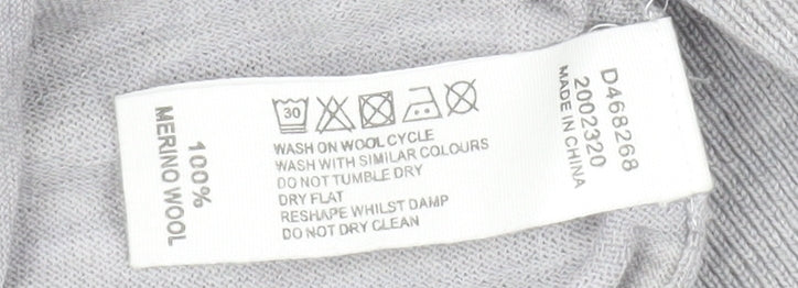 Linea Men's Grey XL Crew Neck Wool Pullover Jumper