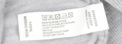 Linea Men's Grey XL Crew Neck Wool Pullover Jumper