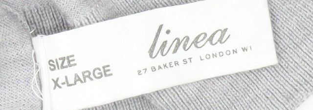 Linea Men's Grey XL Crew Neck Wool Pullover Jumper