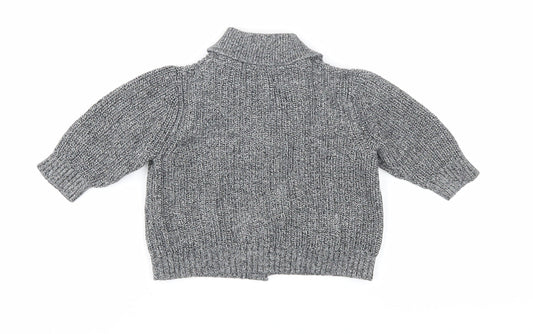 GAP Unisex Baby Grey Cardigan, 6-9 Months, Cotton Knit