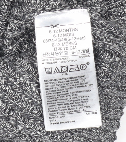 GAP Unisex Baby Grey Cardigan, 6-9 Months, Cotton Knit