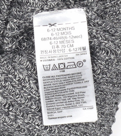 GAP Unisex Baby Grey Cardigan, 6-9 Months, Cotton Knit