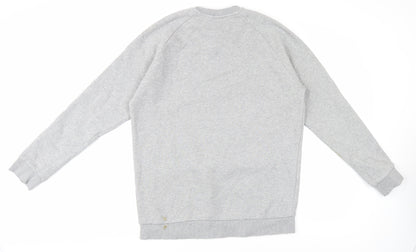 Adidas Men's Grey Pullover Jumper M Crew Neck Logo