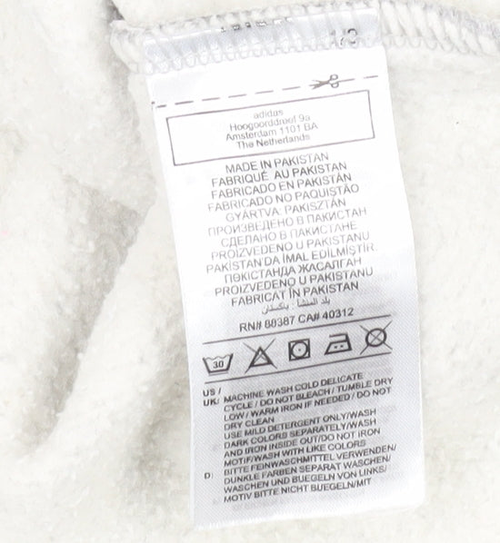 Adidas Men's Grey Pullover Jumper M Crew Neck Logo