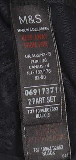 Womens UK Size 8 Marks and Spencer Black Basic T-Shirt