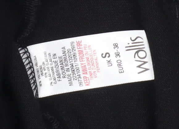 Womens UK Size S Wallis Black Wrap Blouse