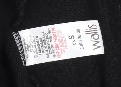 Womens UK Size S Wallis Black Wrap Blouse