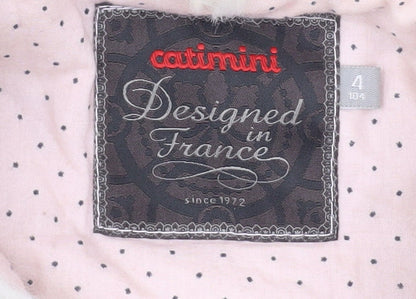 Catimini Girls Ivory Faux Fur Coat, Size 4 Years