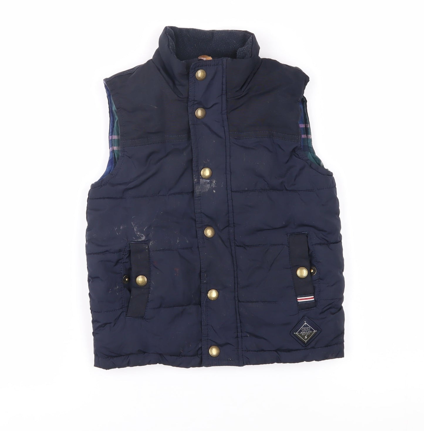 Joules Boys Blue Puffer Jacket 4 Years Lined Padded