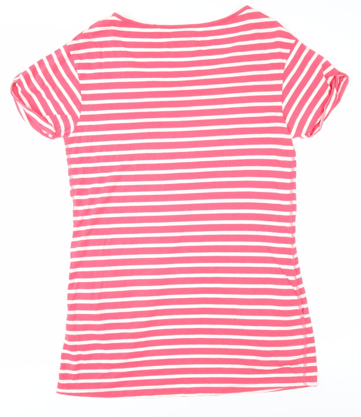 Jack Wills Women's Pink Striped T-Shirt, Size 14, Casual