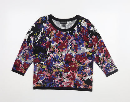 Womens UK Size M Adrienne Vittadini Multicoloured Jersey Blouse