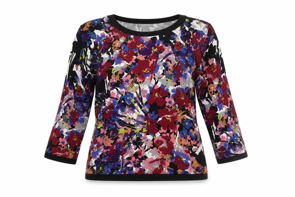 Womens UK Size M Adrienne Vittadini Multicoloured Jersey Blouse