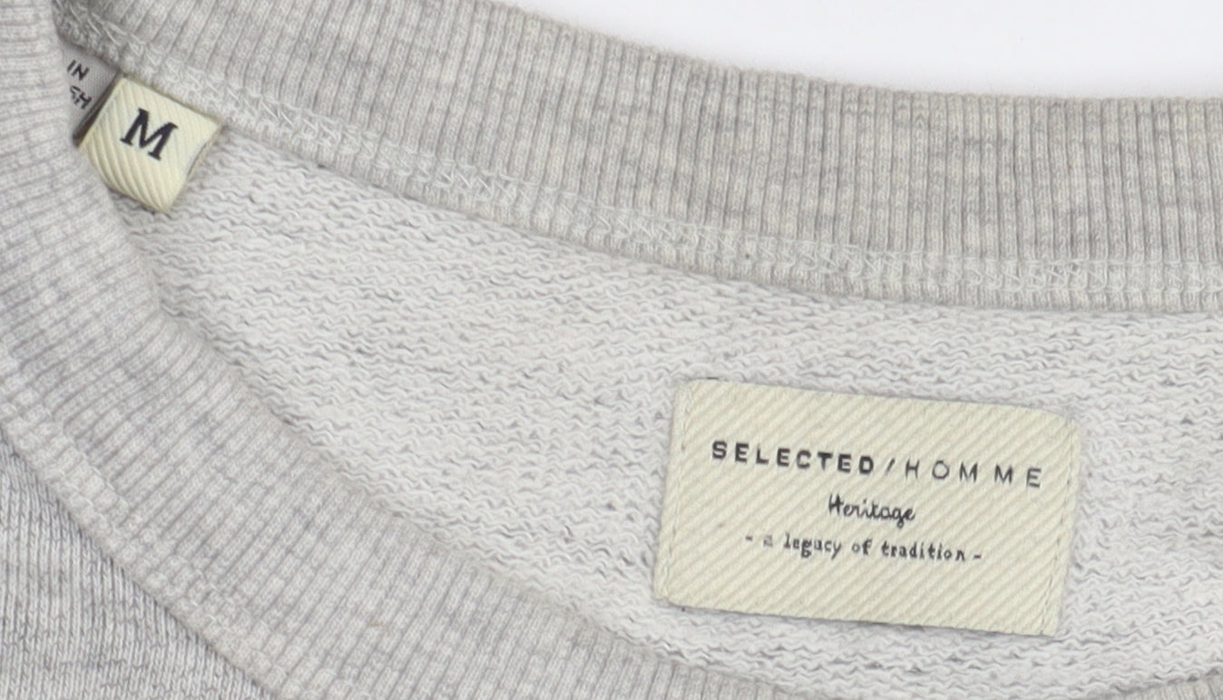 Mens UK Size M Selected Homme Grey Pullover Sweatshirt