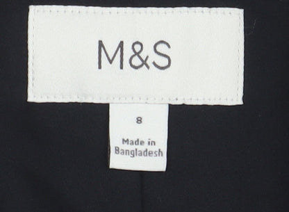 Marks and Spencer Women's Grey Herringbone Blazer - Size 8