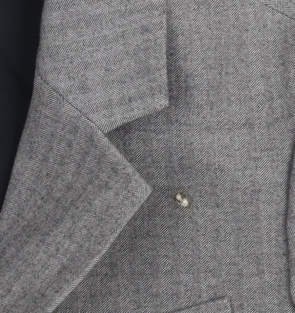 Marks and Spencer Women's Grey Herringbone Blazer - Size 8