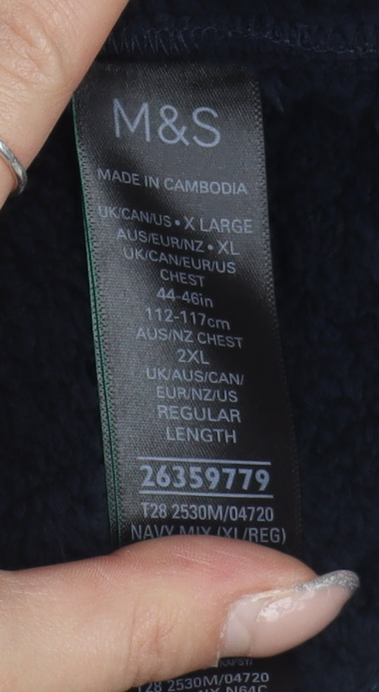 Mens UK Size XL Marks and Spencer Blue Bomber Jacket
