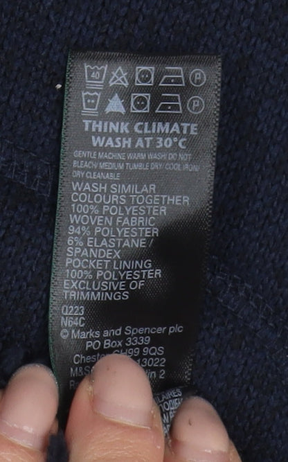 Mens UK Size XL Marks and Spencer Blue Bomber Jacket